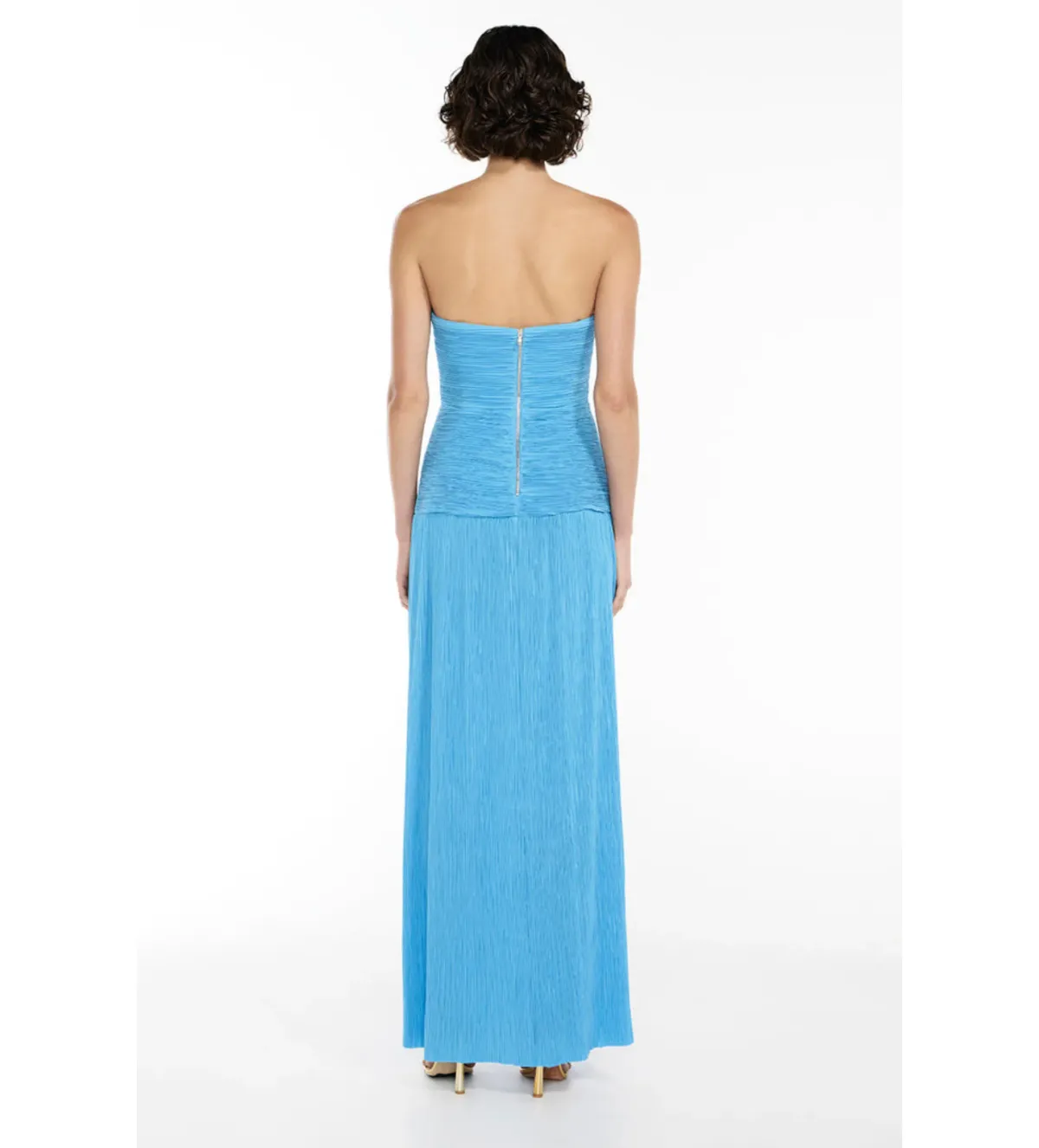 Manning Cartell Double Time Pleat Strapless Dress in Cerulean Blue  Size AU 8  - Image 3