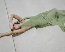 Christopher Esber Orion Gown Olive Green Size AU 10 for rent on The Volte - image 3