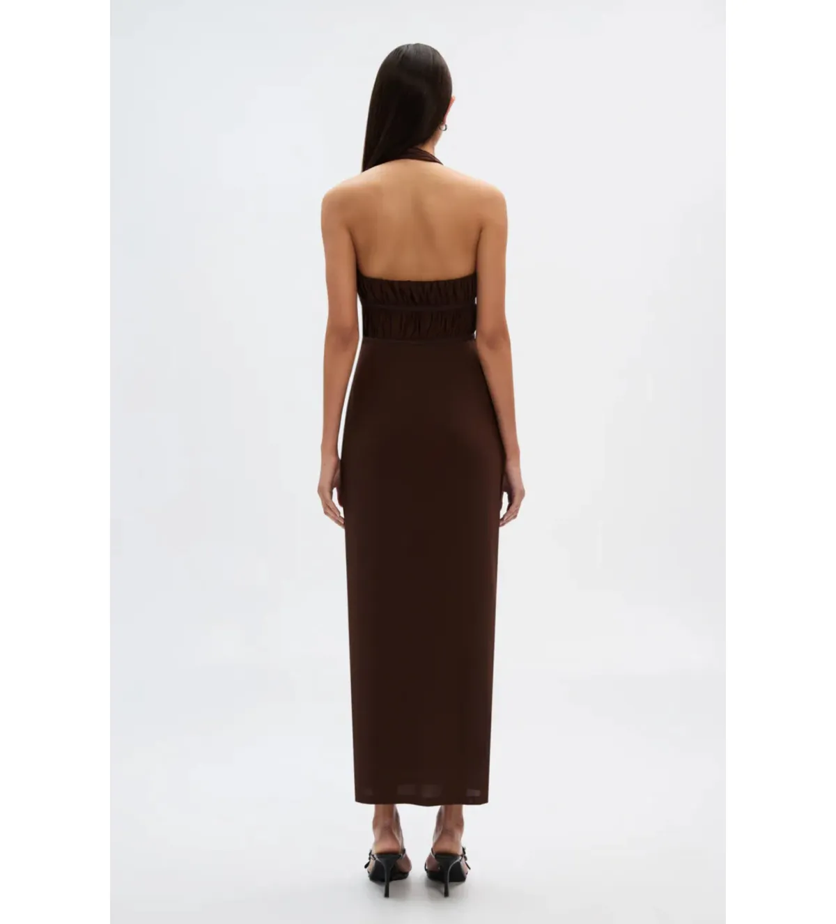 Misha The Celine Dress in Mesh Espresso Brown Size 10/M - Image 5