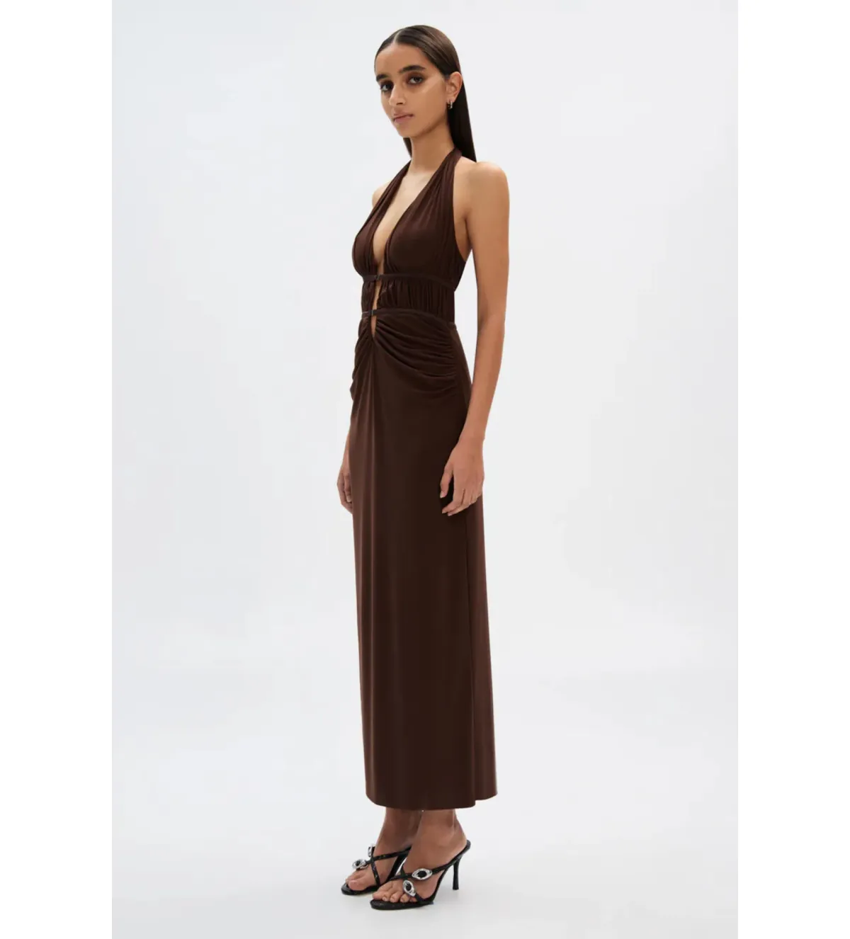 Misha The Celine Dress in Mesh Espresso Brown Size 10/M - Image 2