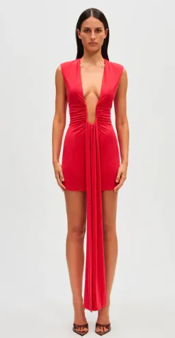 Misha Jennifer Cupro Red Mini Dress Size 8 for rent on The Volte - image 2