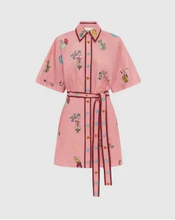 Alemais Timmy Embroidered Mini Dress Pink Size AU 14 for rent on The Volte - image 5