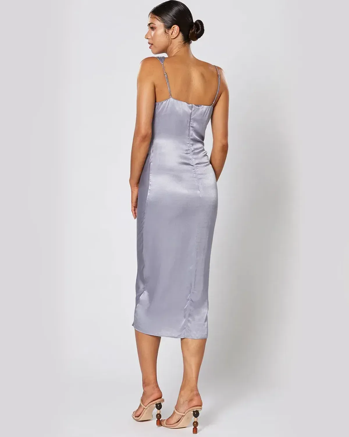 Winona Cara Midi Slip Dress in Steel Grey Size AU 14  - Image 2