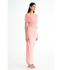 Benni Nico Off The Shoulder Maxi Dress in Candy Floss Size AU 10 for rent on The Volte - image 2