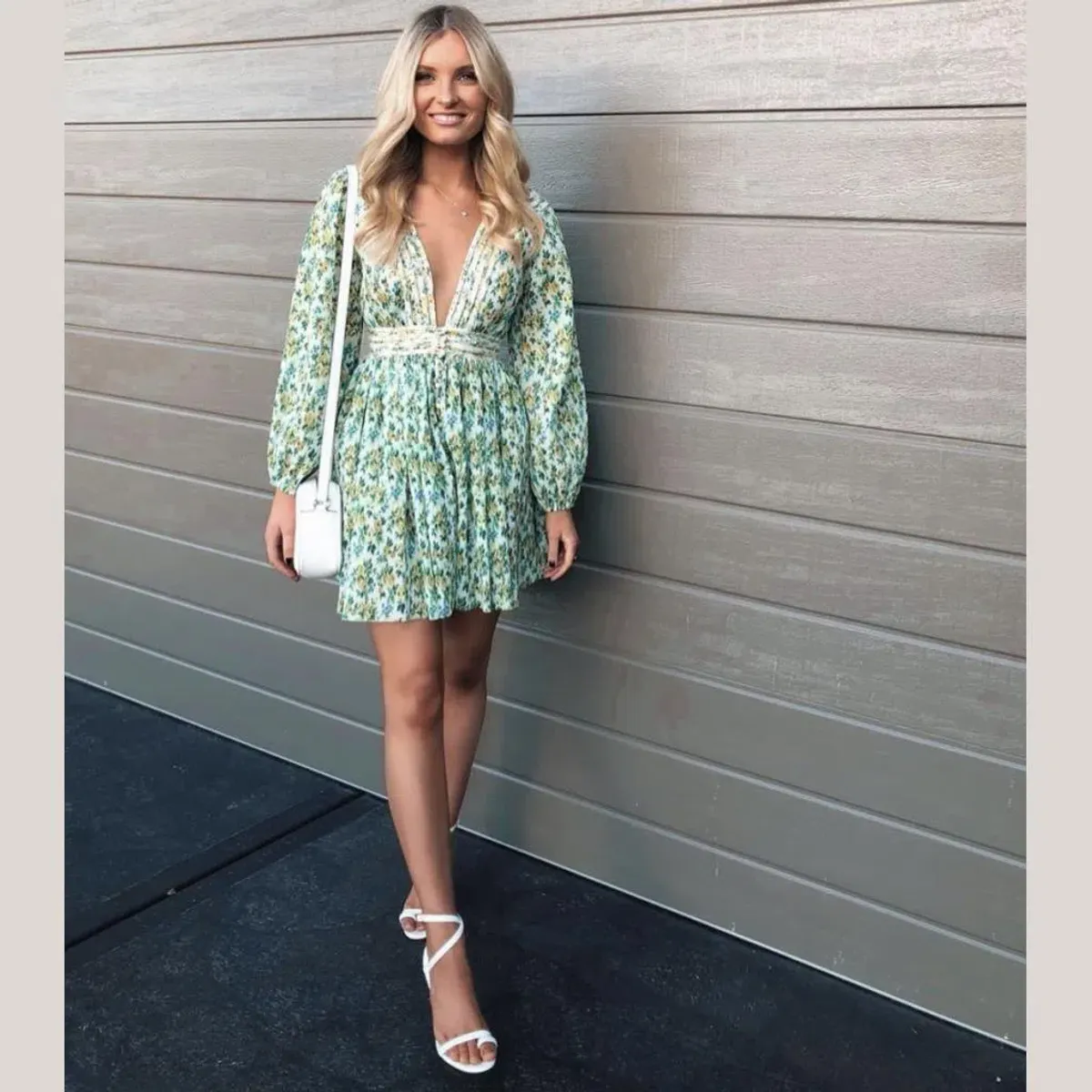 Zimmermann Golden Plisse Mini Green Floral Size AU 8 - Image 2