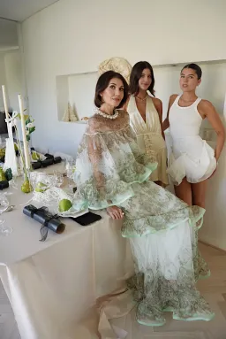 Zimmermann Crush Top & Maxi Skirt Set Green Size AU 6 for rent on The Volte - image 2