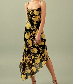 C/MEO Collective On and Off Midi Dress in Black Abstract Floral Size 10 for rent on The Volte - image 1