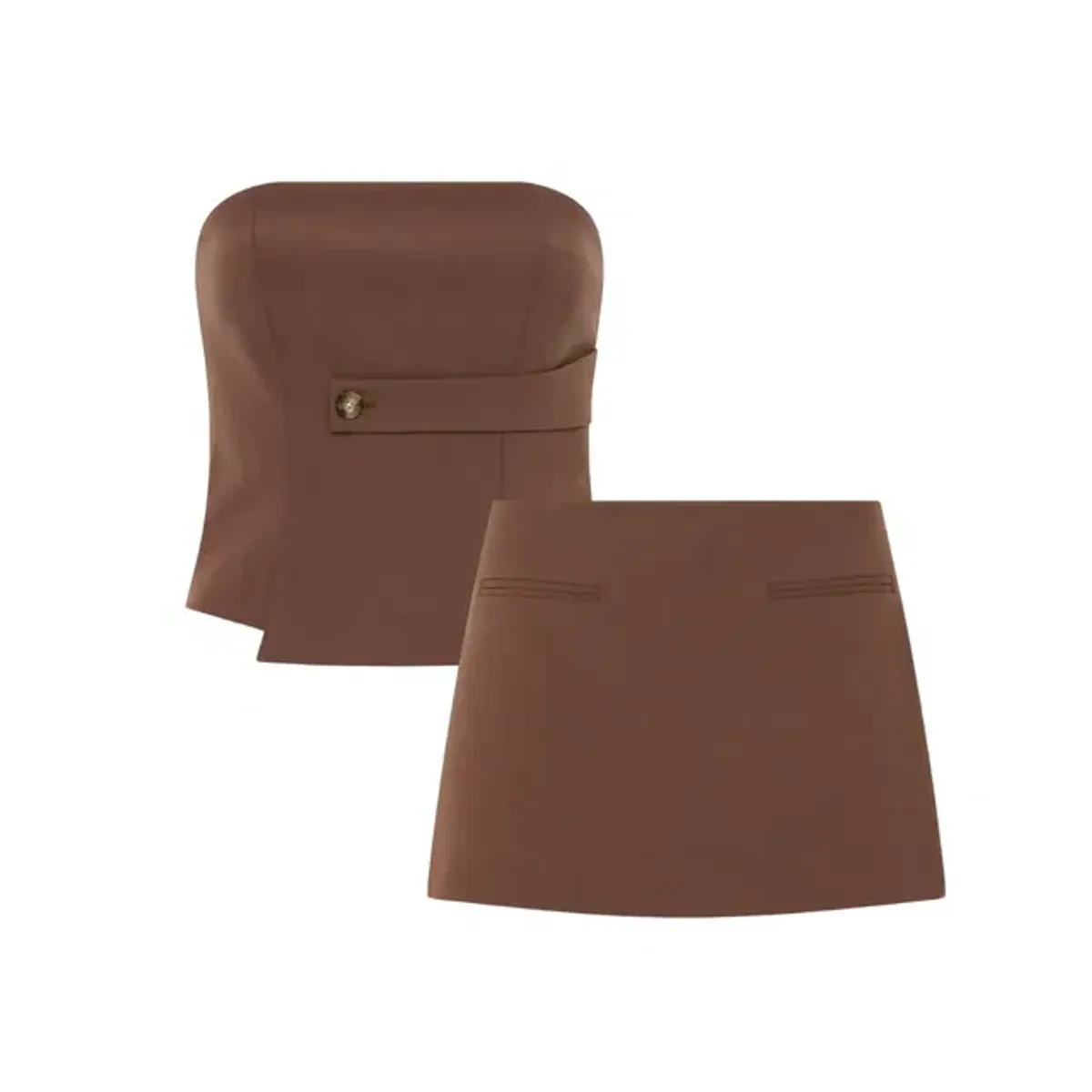 Sir The Label Bromley Bodice and Mini Skirt Set Chocolate Size 0 / AU 6 - Image 3