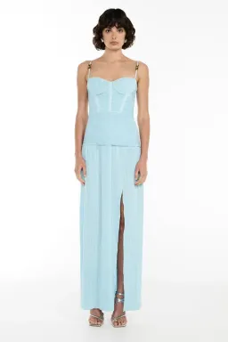 Manning Cartell Double Time Pleat Maxi Dress in Blue Size AU 8 for rent on The Volte - image 1