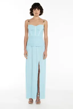 Manning Cartell Double Time Pleat Maxi Dress in Blue Size AU 12 for rent on The Volte - image 1