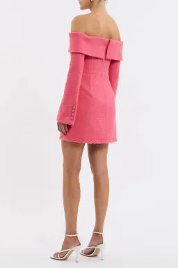 Rebecca Vallance Montana Off Shoulder Mini Dress Rose Pink Size 8 for rent on The Volte - image 3