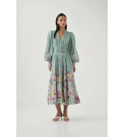 Aje Fleur Shirt Dress Mist Collage Floral Size 10 for rent on The Volte - image 1