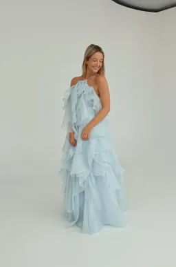 Aje Pandorea Layered Maxi Dress Silver Blue Size AU 8 for rent on The Volte - image 3