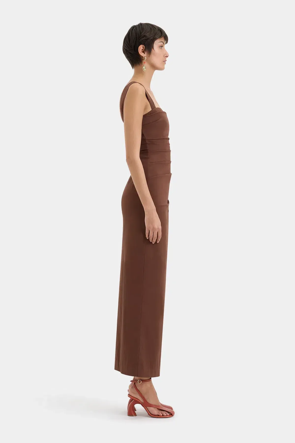 SIR the label Dahlia Balconette Gown in Chocolate size AU 8 - Image 2