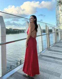 Manning Cartell Charmed Cowl Slip Maxi Dress in Ruby Red Size AU 4  for rent on The Volte - image 5