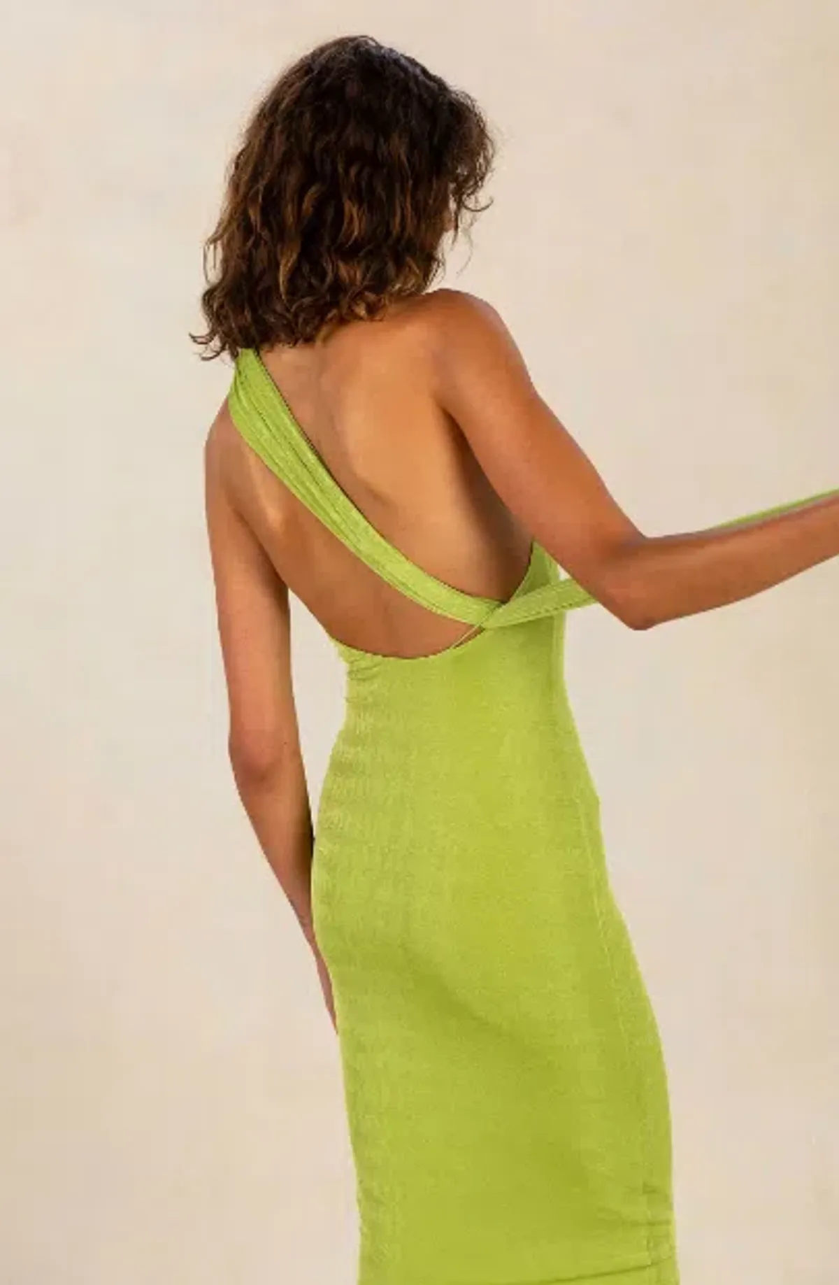 MISHA Nicollette Slinky Jersey Midi Dress Green Size 10/M - Image 4