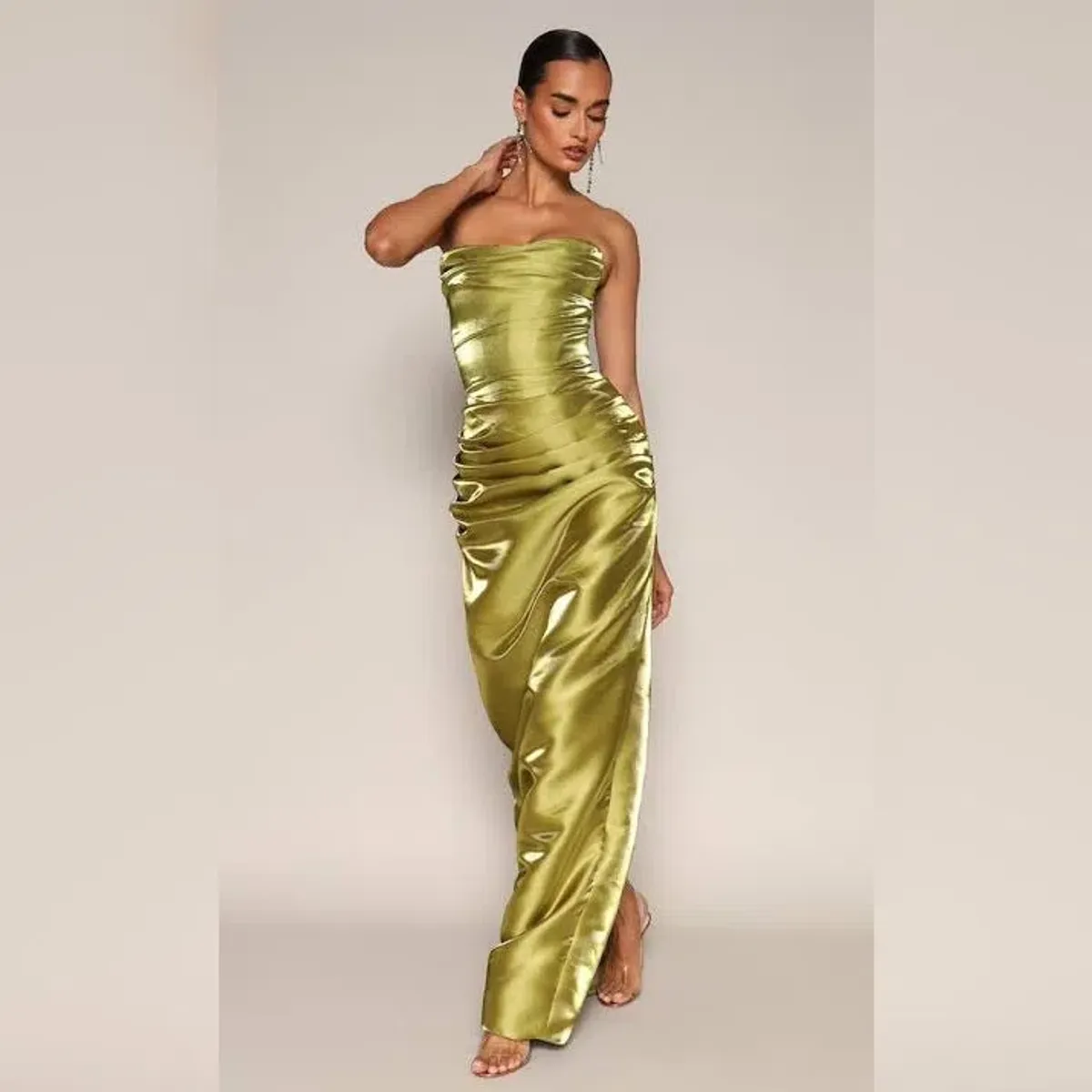 Moda Glam Talia Strapless Corset Gown Green Size 8 - Image 1