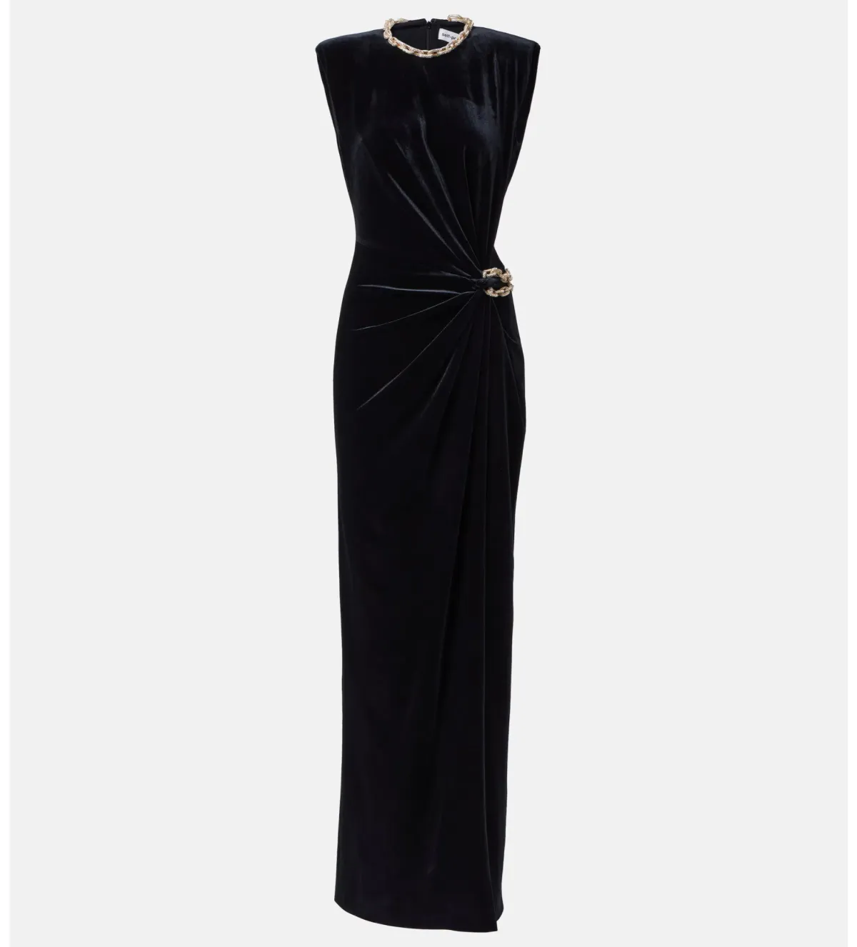 Self Portrait Embellished chain-detail velvet maxi dress Size AU 8 - Image 3