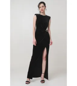 Self Portrait Embellished chain-detail velvet maxi dress Size AU 8 for rent on The Volte - image 1