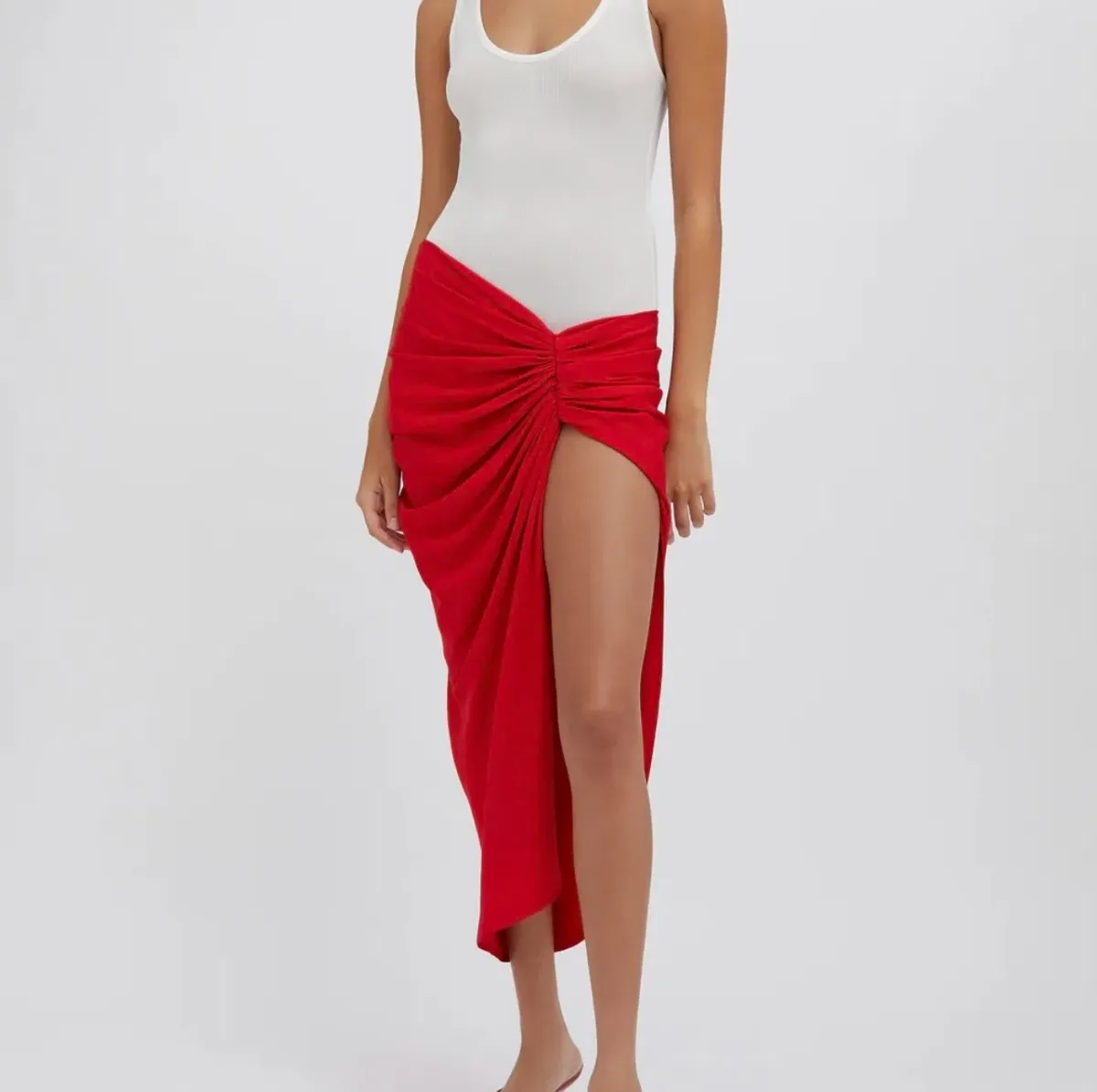 Christopher Esber Euripipdes Ruched Skirt Red Size 8 - Image 2