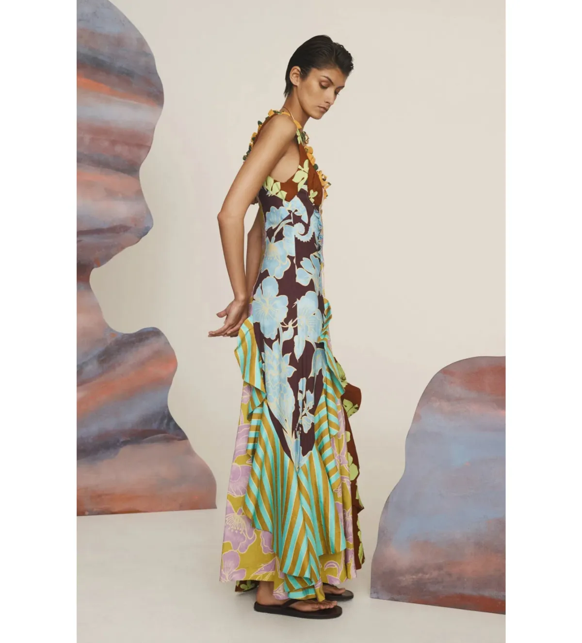 Alemais Poppy Spliced Midi Floral Dress Size 10 - Image 2