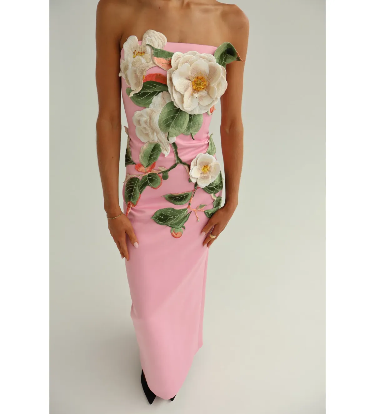 Leo Lin Rayna Appliqué Floral Bustier Maxi Dress Camelia Print AU10 - Image 3
