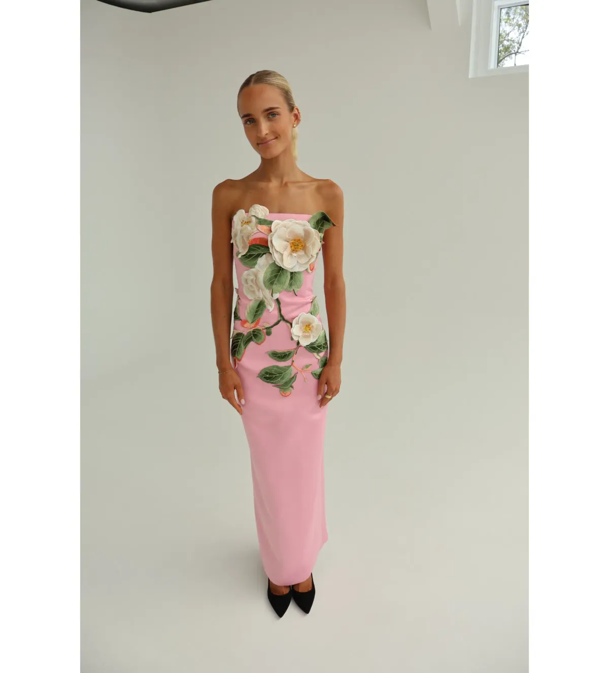 Leo Lin Rayna Appliqué Floral Bustier Maxi Dress Camelia Print AU10 - Image 1