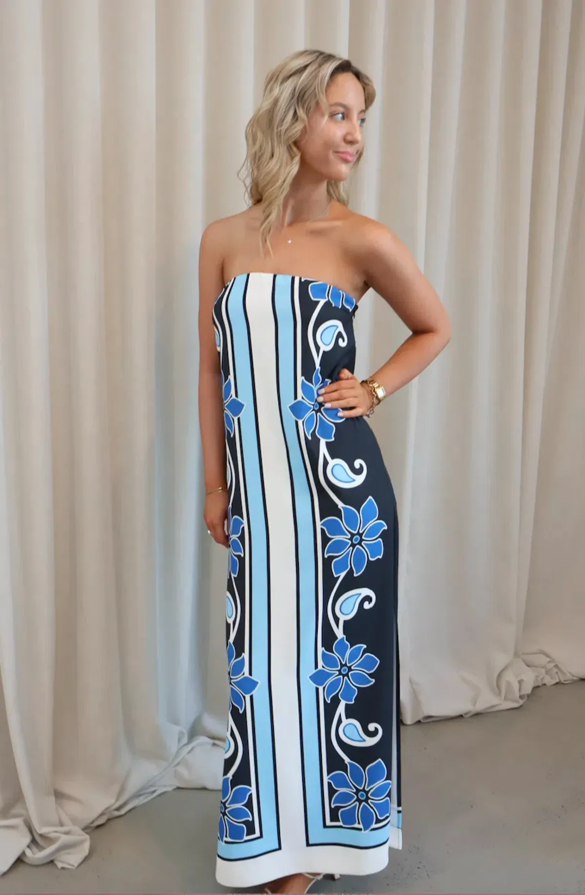 By Johnny - Azure Granada Strapless Dress Size AU 8 - Image 1