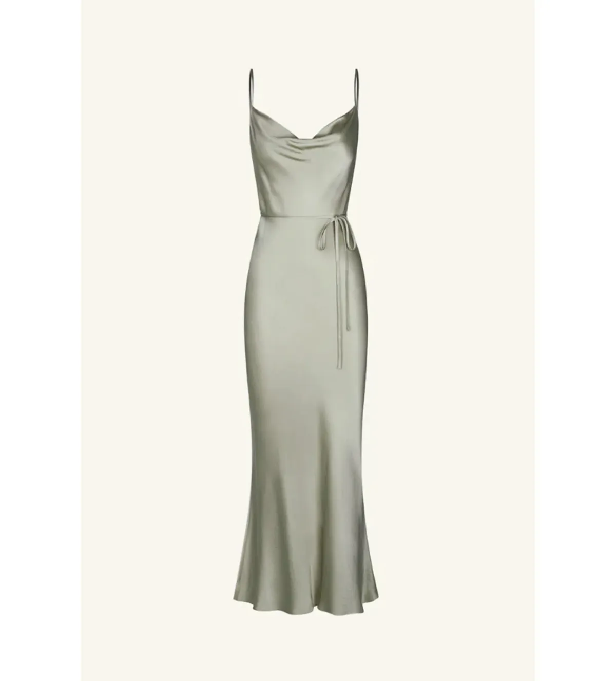 Shona Joy La Lune Bias Cowl Midi Dress in Sage Size 8 - Image 4