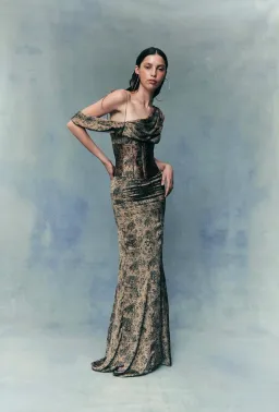 De La Vali Brulee Maxi Silk Satin Dress Size 8 for rent on The Volte - image 1