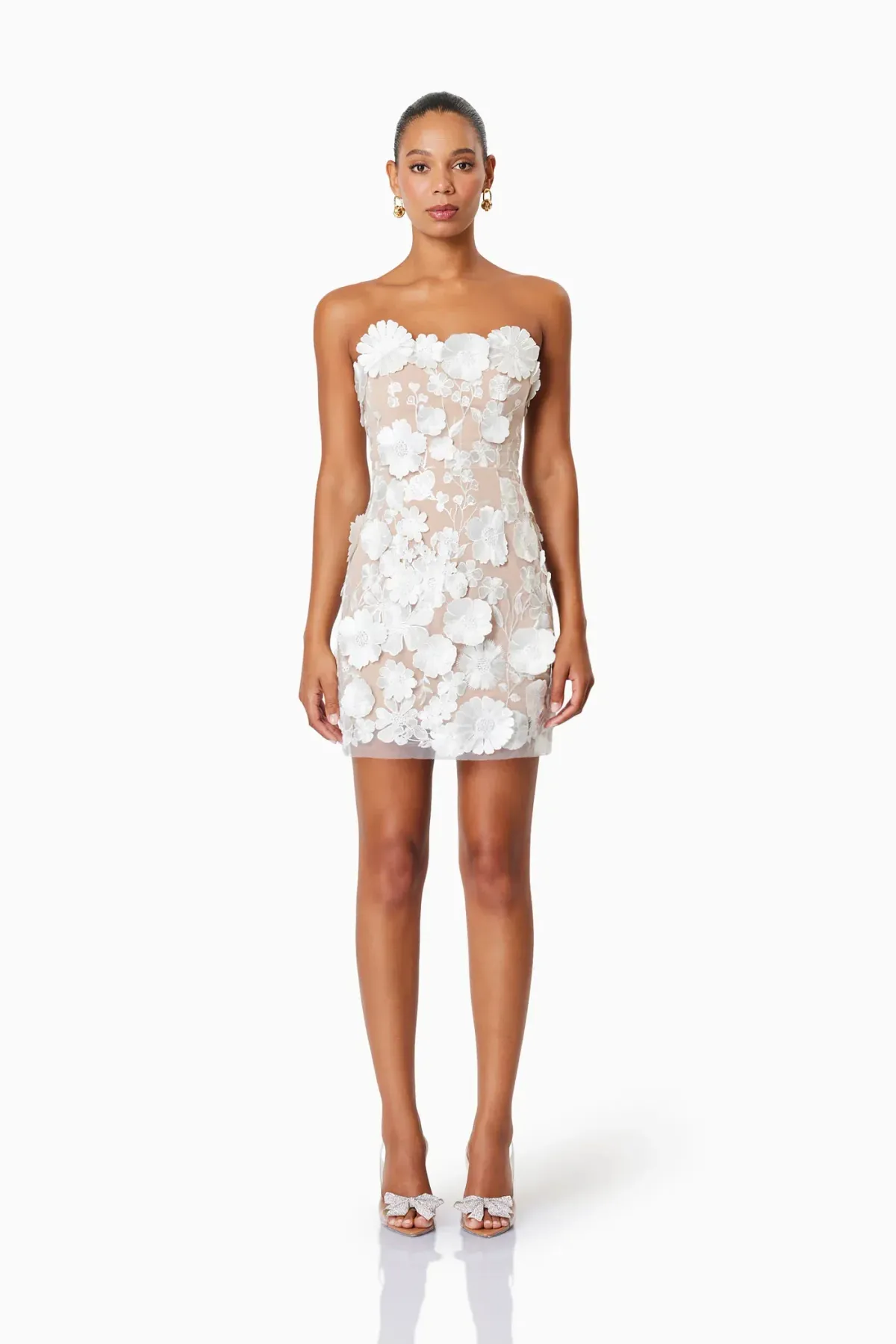 Elliatt Arabella Strapless Mini Dress In White Size 8 - Image 1