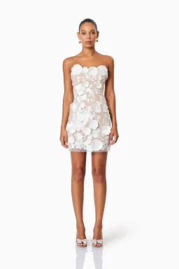 Elliatt Arabella Strapless Mini Dress In White Size 8 for rent on The Volte - image 1