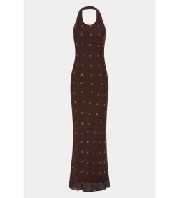 Sir the Label Toni Halter Maxi Dress in Chocolate Dot Size AU 8  for rent on The Volte - image 5