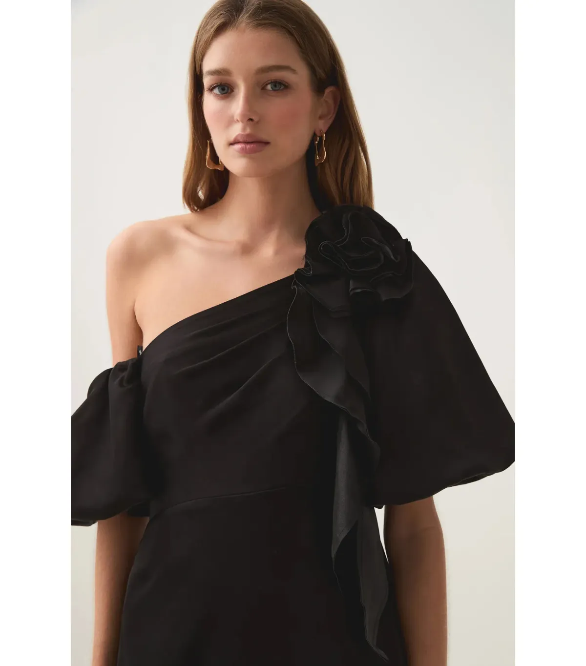 Aje Magnetic Draped Midi Dress Black Size AU 8 - Image 2