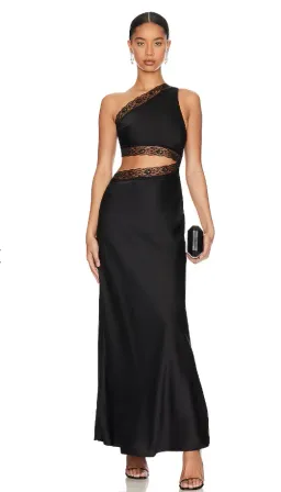 MISHA Jillian Silk Maxi Dress Black Size 10 for rent on The Volte - image 4