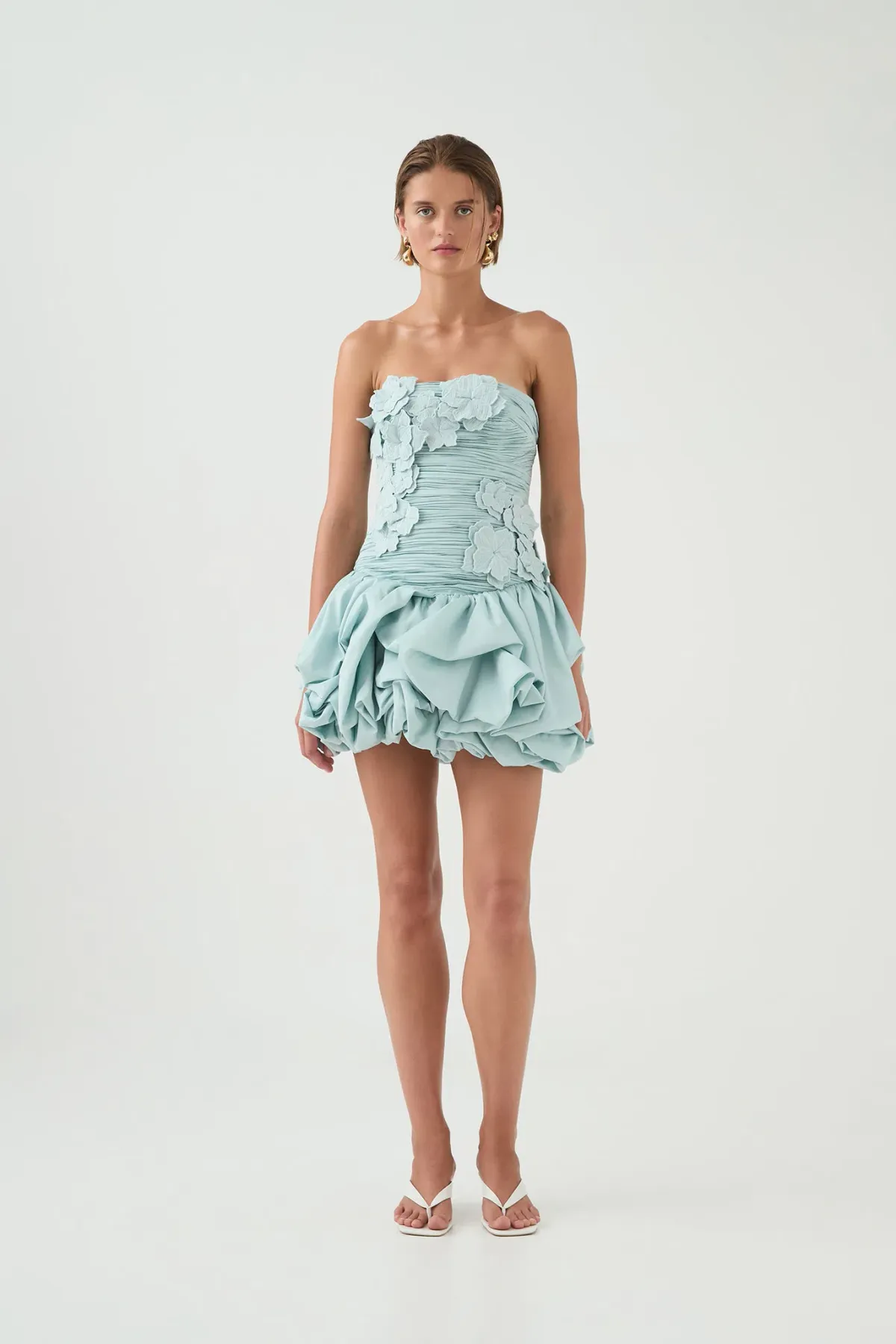 Aje Splendour Mini Dress in Silver Blue Size 6 - Image 1