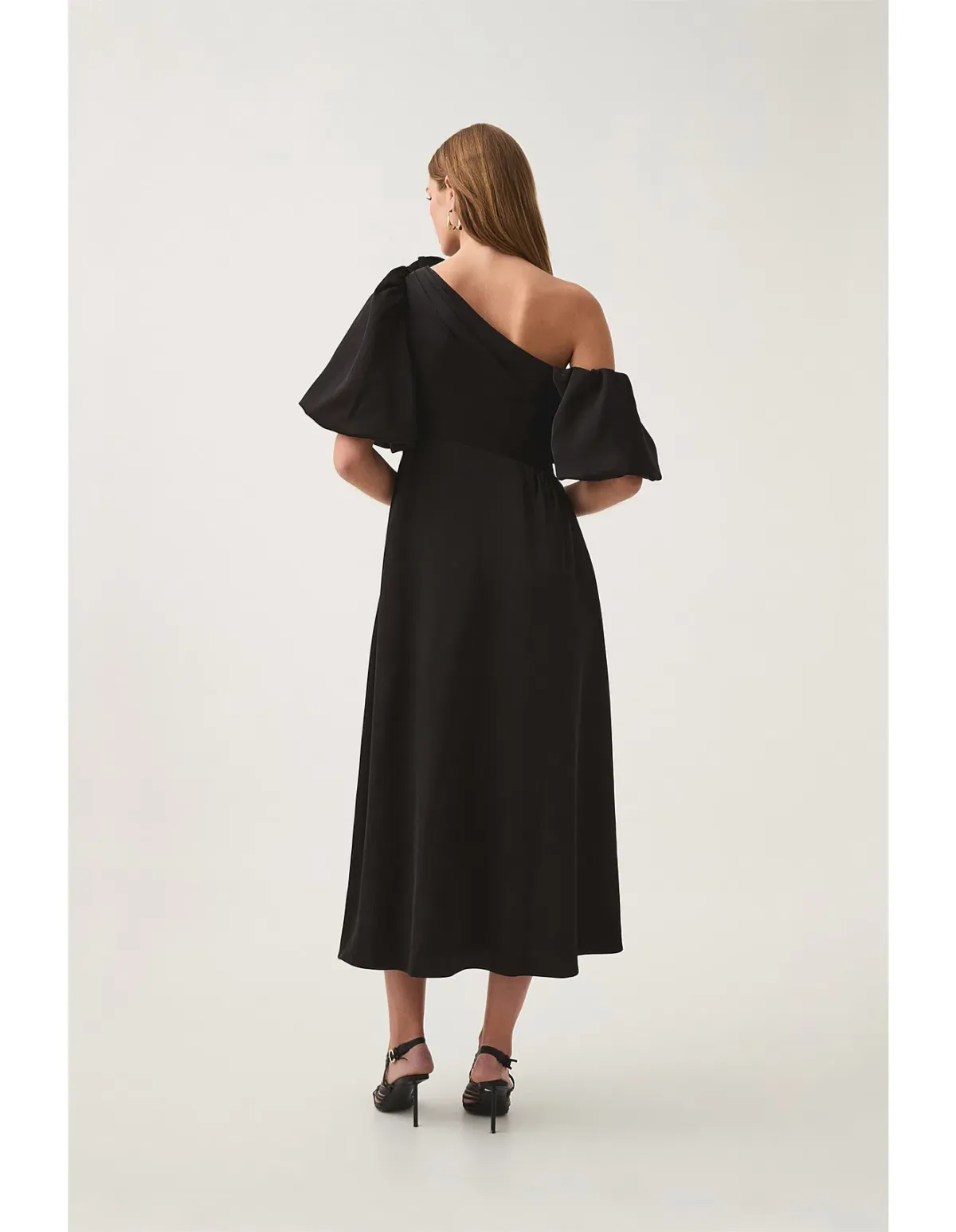 Aje Magnetic Draped Midi Dress Black Size AU 8 - Image 3
