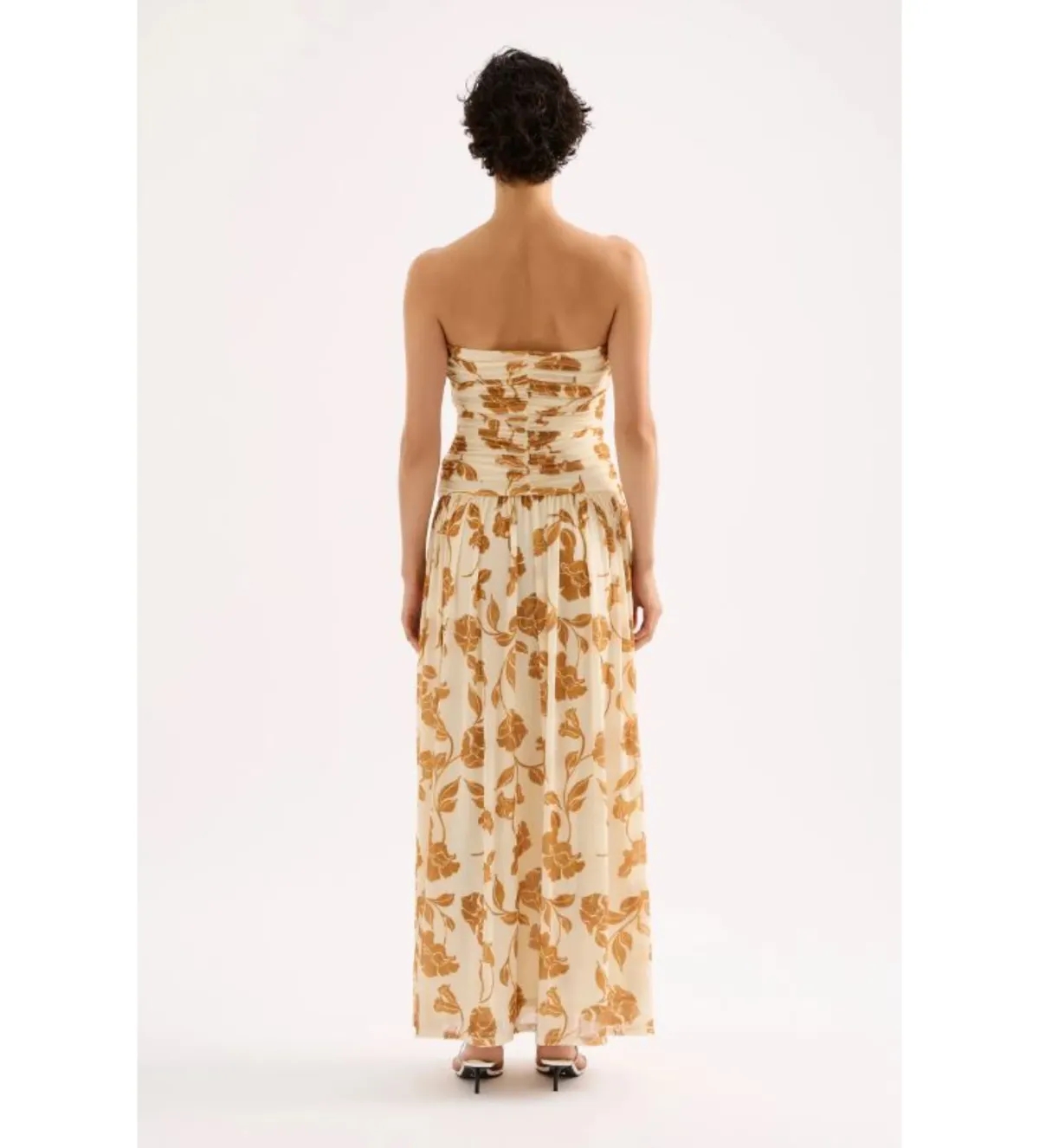 Nude Lucy Roshanne Mesh Maxi Dress Cream Floral Size XS / AU 6 - Image 3