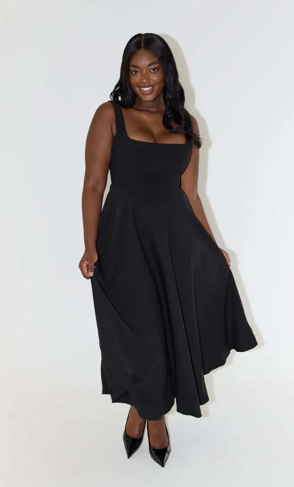 Odd Muse The Ultimate Muse High Waist Square Neck Midi Dress size L / AU 12  - Image 1