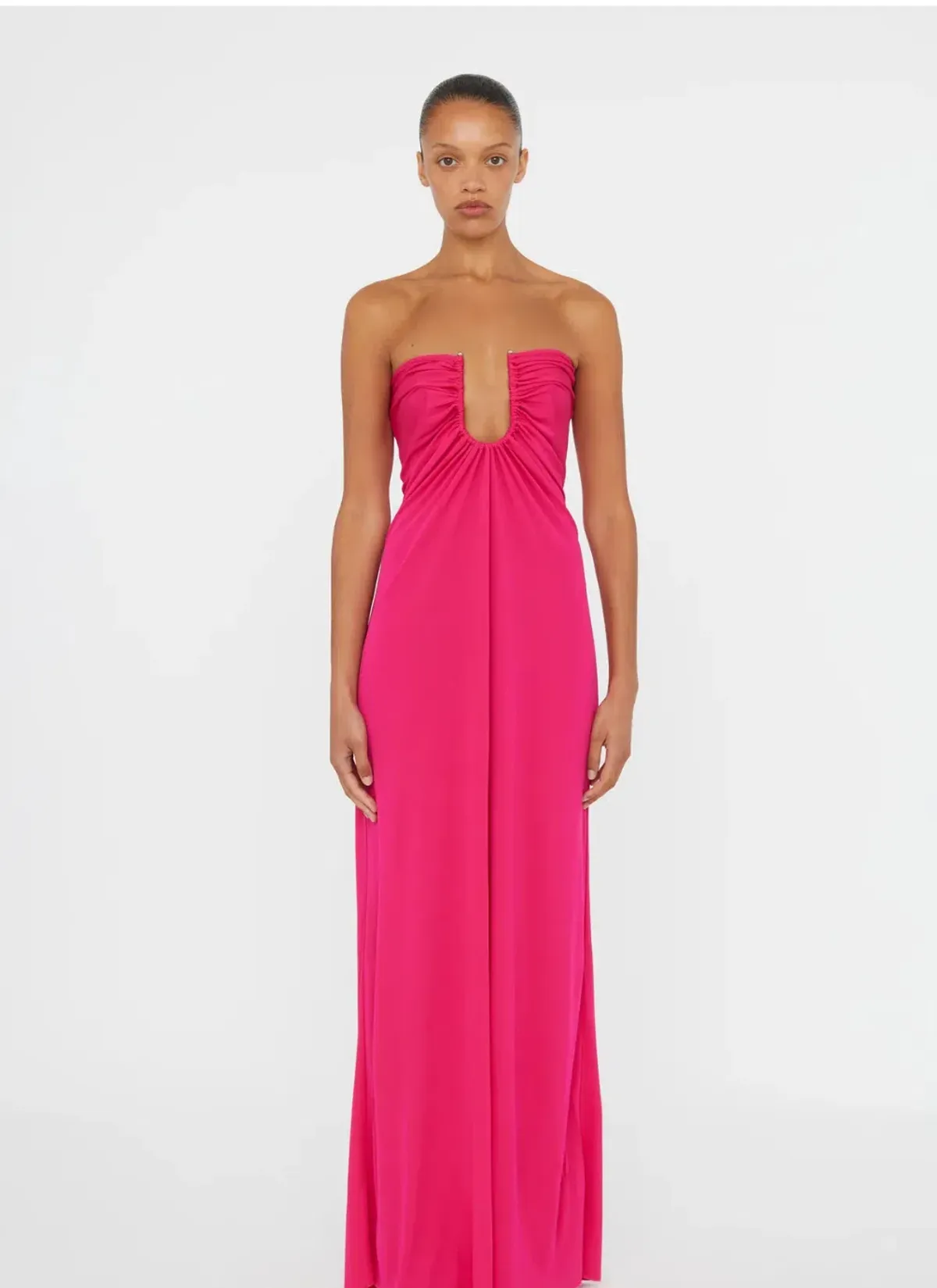 Arced Palm Strapless Dress Size 8 - Image 1