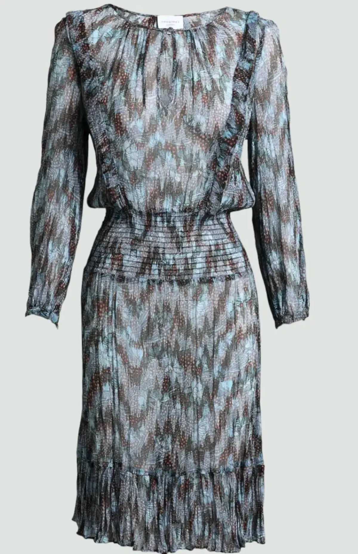 Once Was Silk Midi Multi with Cotton Slip Size 8  - Image 1