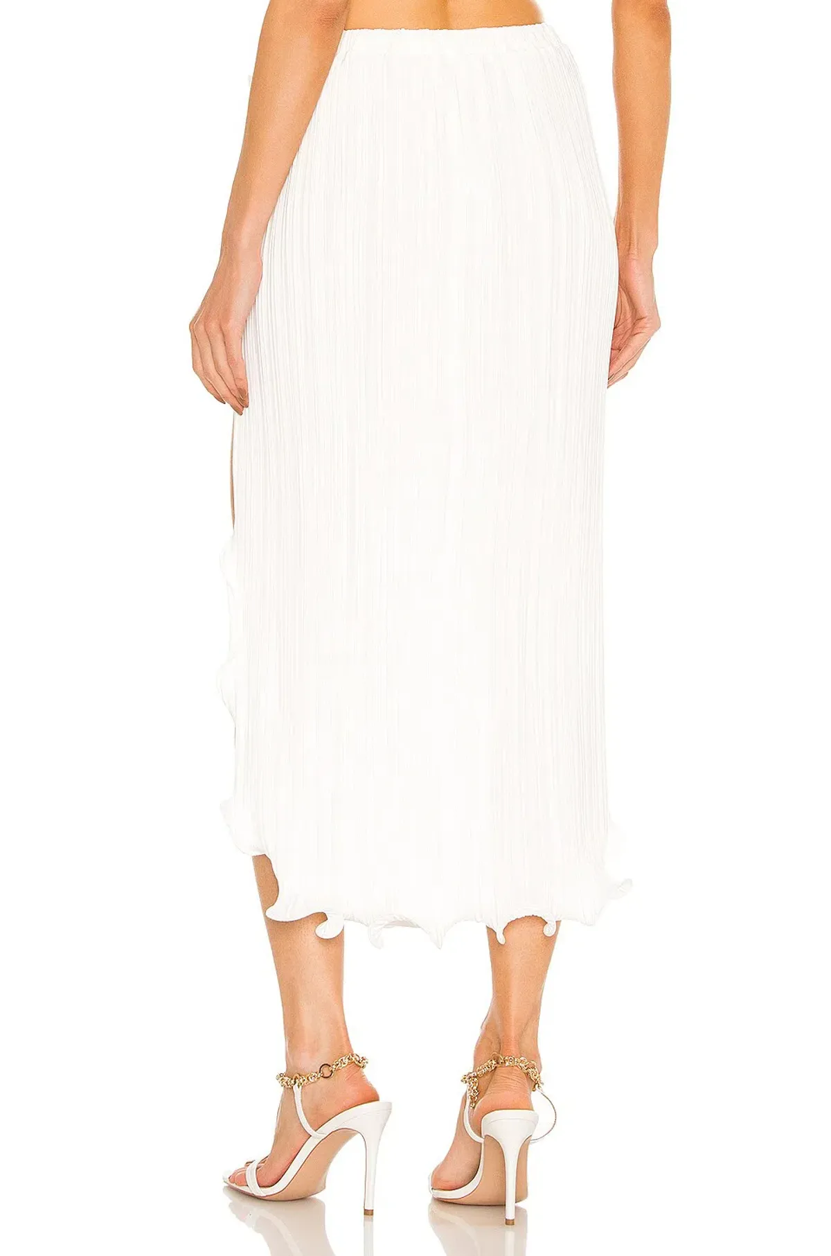 Dion Lee Chain Pleat Halter Top & Fluted Slit Skirt Set Ivory Size 8 - Image 4