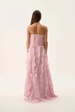 Aje Allairie Maxi Gown Chalk Pink Size AU 8 for rent on The Volte - image 4