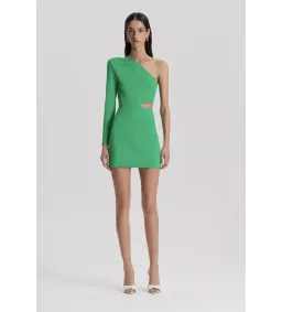 Scanlan Theodore Crepe Knit One Shoulder Mini Dress Size S / AU 8 for rent on The Volte - image 1