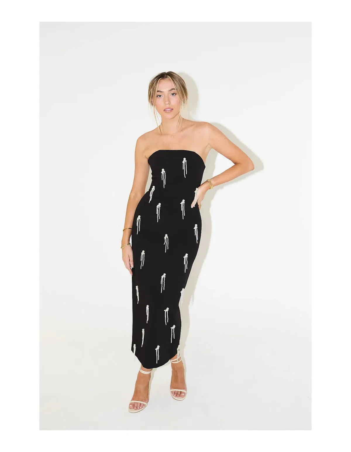 Odd Muse The Ultimate Muse Embellished Midi Dress Black Size S / AU 8 - Image 1