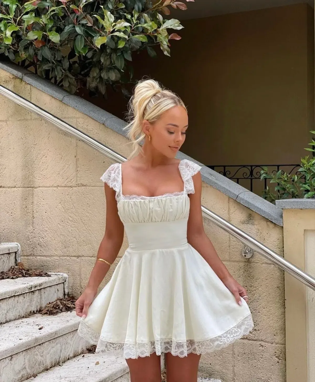 House of CB Kaia Mini Dress - Ivory - Size Small - Image 1