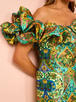 Alemais Sofie Off the Shoulder Mini Dress Multi Size 10 for rent on The Volte - image 4