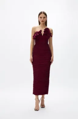 Rachel Gilbert - Jensen Midi in Merlot - Size 12 for rent on The Volte - image 3