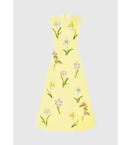 Leo Lin Wildflower Print Sleeveless Midi Dress Sorbet Size 16 for rent on The Volte - image 4