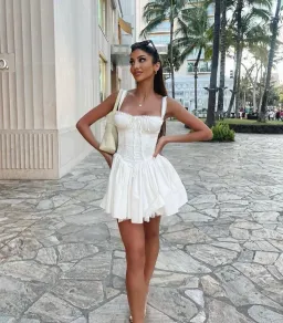 House of CB Pietra Corset Mini Dress White  Size S/Au 8  for rent on The Volte - image 1